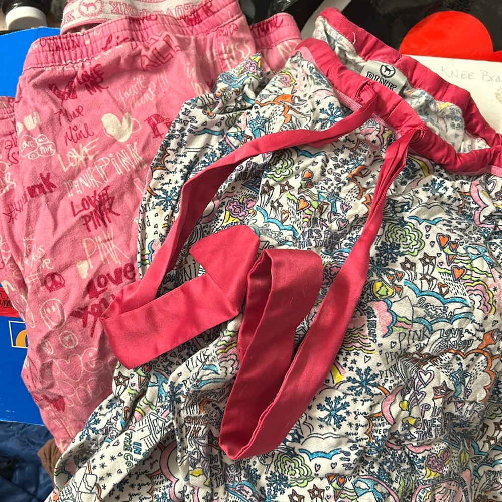 Victoria’s Secret/pink pajama bottoms/two pairs